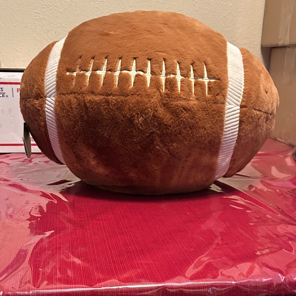 Cozy Plush Football Toy - Brown and White
